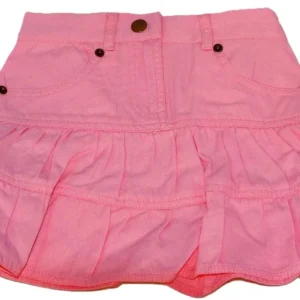 Girls Pink Denim Western Skirt - 3/4 Length with Pockets