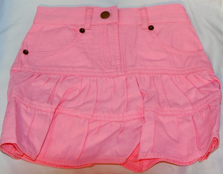 Girls 3 by 4 Length Pink Denim Western Skirt Product Image