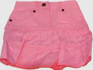 pink denim kids western skirt