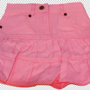 pink denim kids western skirt