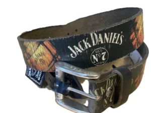 Jack Daniel's barrel image no7 logo leather belt