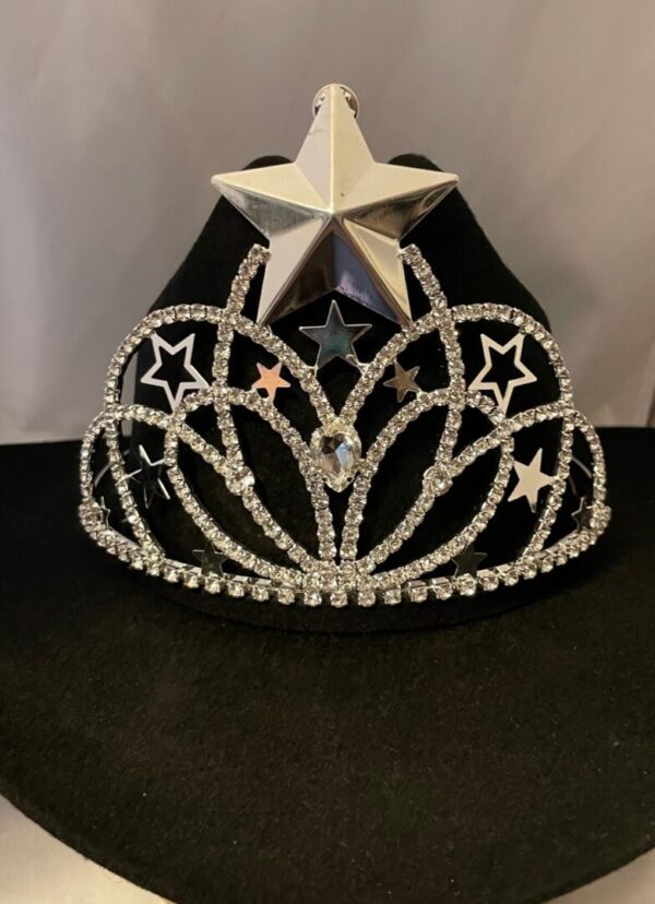 North Star Silver plated Cowgirl hat crown rhinestone tiara