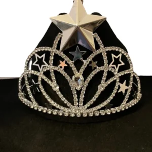 Silver plated Cowgirl hat crown rhinestone tiara
