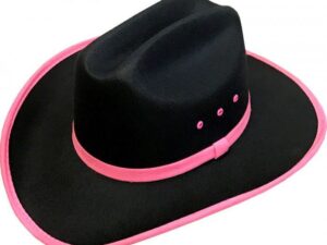 Kids Black and Pink Felt Cowgirl Hat Product Image
