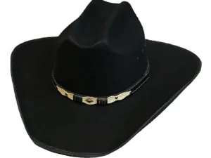 black felt cattleman cowboy hat
