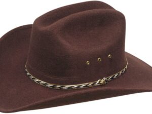 Brown faux felt traditional cowboy hat