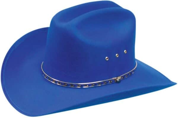 Blue faux felt traditional cowboy hat Product Image