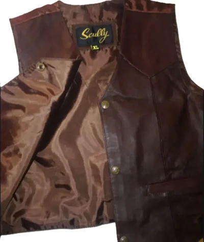 kids brown leather western vest