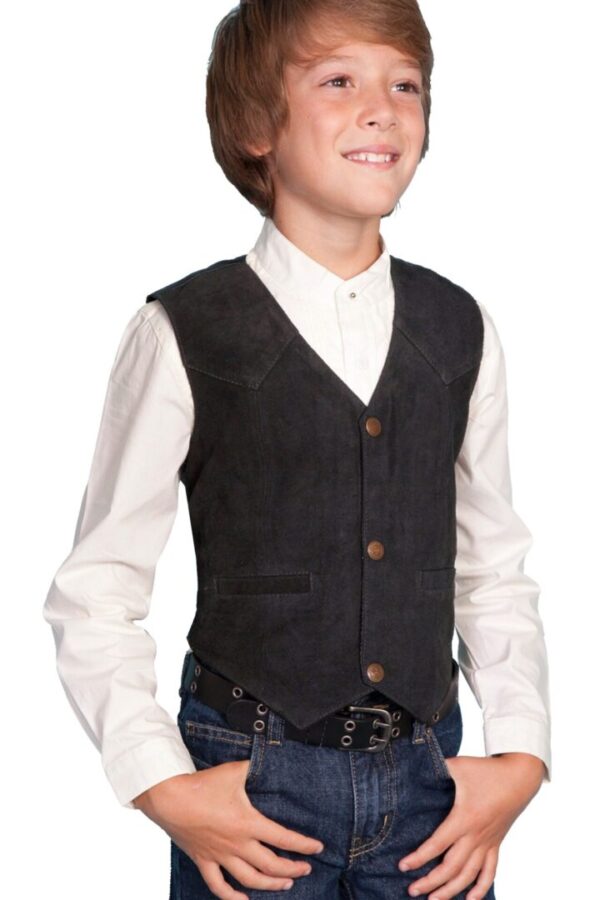 Scully Kids Black Boar Suede Western vest Product Image