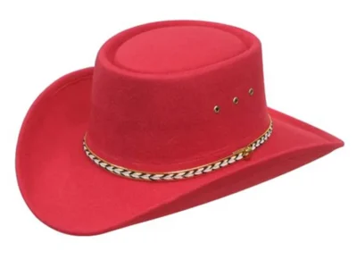 <div class="qsc-html-content"> Faux felt RED gambler cowboy hat. Just like Little Joe on Bonanza wore. <ul style="list-style: square inside none;"> <li><strong>SMALL ONLY</strong></li> <li>Imitation wool felt</li> <li>BABY, TODDLER, CHILD SIZES</li> </ul> </div> •