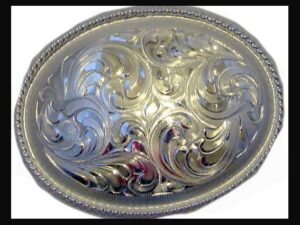 Sterling Silver Oval Western Belt buckle