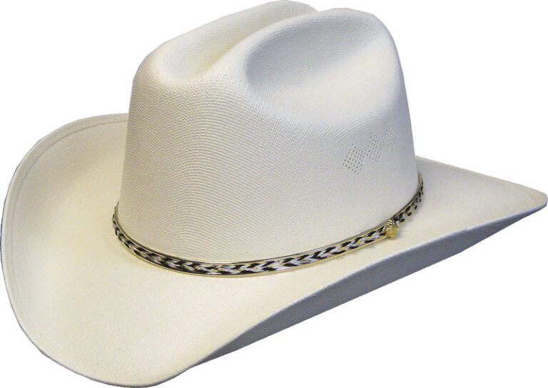 Kids Straw Cattleman Style Cream Cowboy Hat w Gold Band
