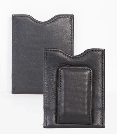 Scully Black Ostrich leather magnetic money clip