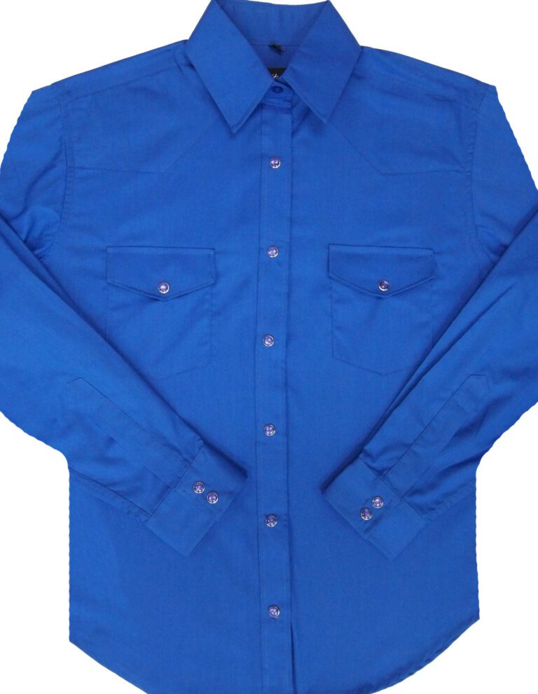 Womens Long Sleeve Royal blue western shirt Product Image
