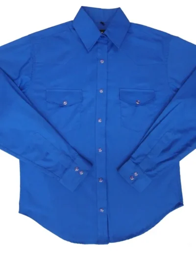 Women's Royal Blue Pearl Snap western shirt