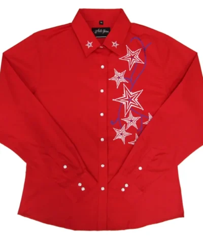 Womens rhinestone embroidered western shirt