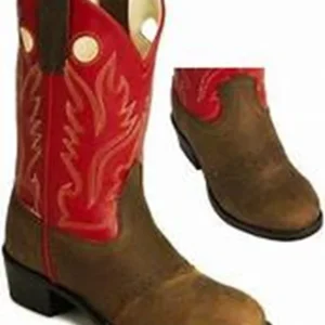 size 2.5 Child apache distress red shaft buckaroo boots