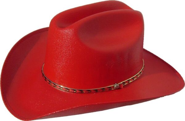 Toddler to Child Canvas Straw RED Cattleman Cowboy Hat