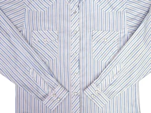 women's striped pearl snap western shirt