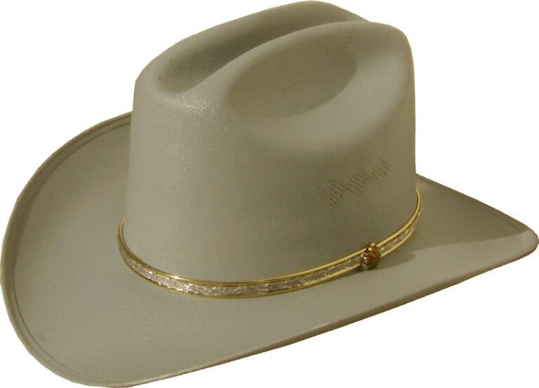 Kids Canvas Straw Cattleman Style Grey Cowboy Hat