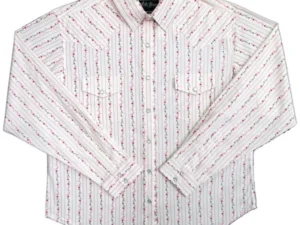 women's pink floral western pearl snap shirt