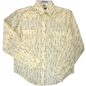 BLUE AND PURPLE Floral Striped Kids Western Shirt