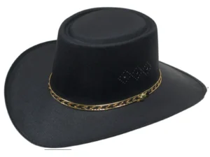black straw gambler cowboy hat