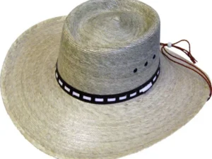Palma Verde Gambler Straw Cowboy Hat with chin strap