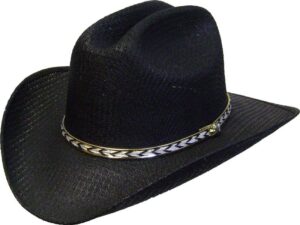 Kids tight weave Cattleman Black cowboy hat Product Image