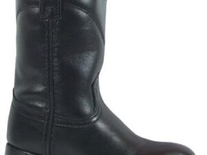 Child soft leather basic Black roper Cowboy Boots