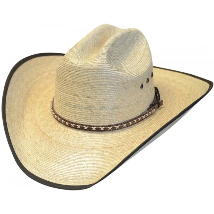 Palma Verde Cattleman Straw Brown Bound Edge cowboy hat