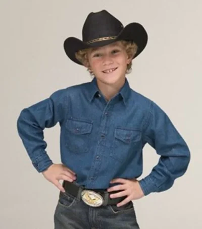 Kids Pearl snap Denim western shirt