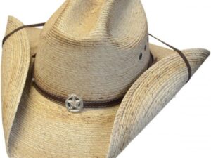 A Western Star Cattleman Toasted Guata Straw Cowboy Hat with a star on it.