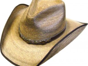 A Toasted Palma Verde Straw Pinch Front Cowboy Hat on a white background.