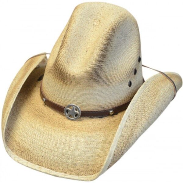 <div class="qsc-html-content"> Kids Sahuayo Straw Gus Crown Western Star Cowboy Hat <ul> <li>DRAW STRING</li> <li>Toasted straw</li> <li>Star concho</li> <li>Gus crown</li> <li>3.5" Brim, 4" Crown</li> </ul> </div> •