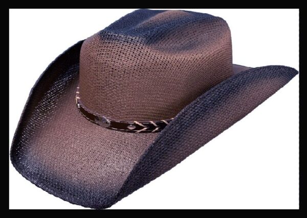 Wrangler Jr Kids Brown Twisted Straw Cowboy Hat Image