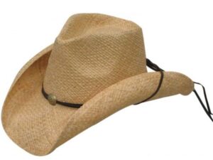 Natural Raffia straw cowboy hat with Draw string Image