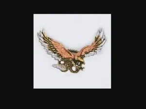 A Tri Color Eagle Western Scarf Slide with wings on a white background.