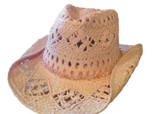 pink straw cowboy hat