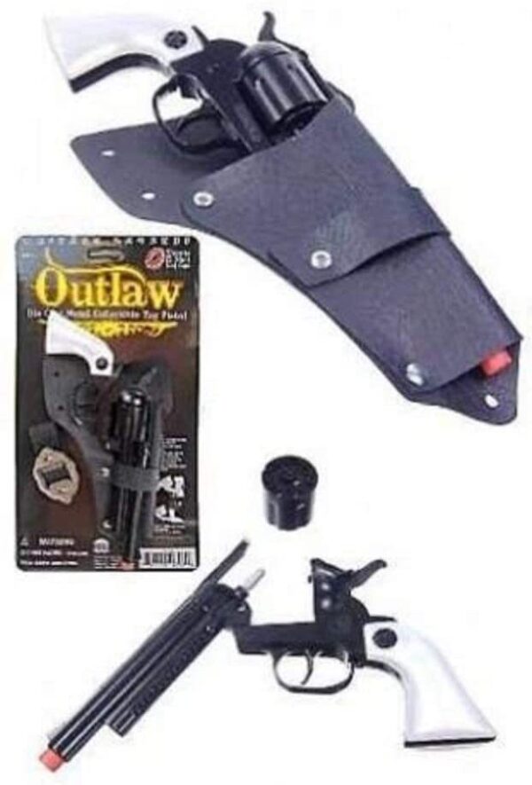 <div class="qsc-html-content"> Outlaw Collectible Toy Pistol Kids Toy gun <ul style="list-style: square inside none;"> <li>All Metal workings</li> <li>Collectible toy gun</li> <li>TAKES RING CAPS</li> </ul> <strong>Condition:</strong> New </div> •