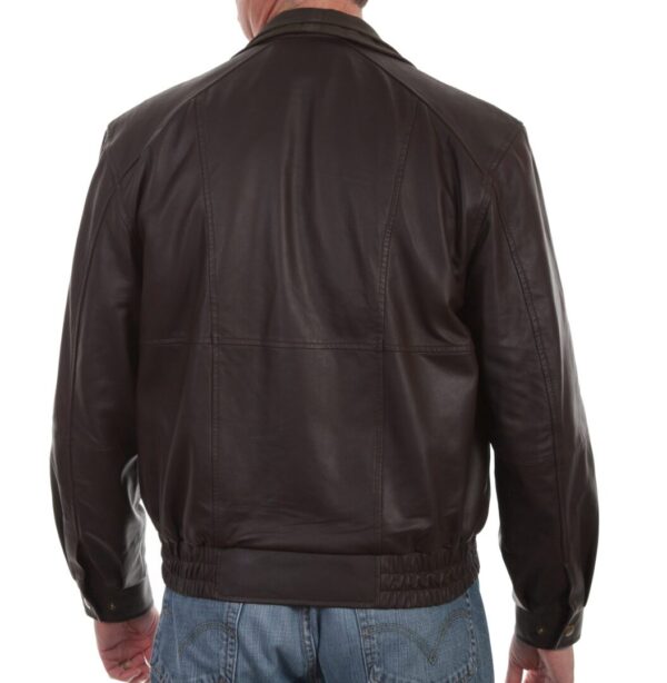 Mens Scully Brown Featherlite Leather Double Collar Jacket, brown, hi-res.