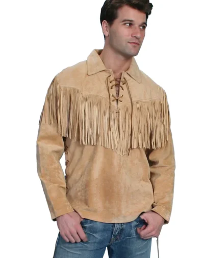 Mens Scully suede western fringe Daniel Boone shirt