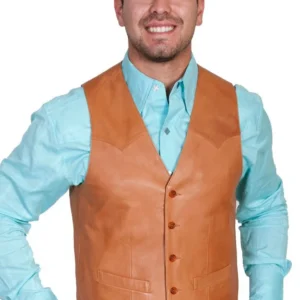 Scully Men’s Lambskin Western Vest – Ranch Tan – Big & Tall
