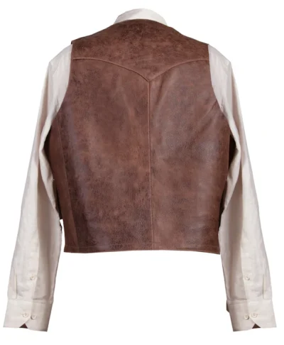 <p>Mens Scully Lambskin Leather Distressed Brown Western Vest</p> <ul style="list-style: square inside none;"> <li>Front pockets</li> <li>LAMBSKIN</li> <li>Mens sizes: 36-56 Reg </li> <li>40L -56 Long</li> </ul> <p> </p> •