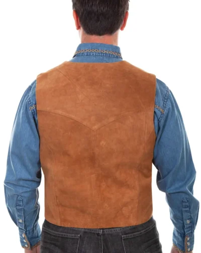 Mens brown suede Western Vest