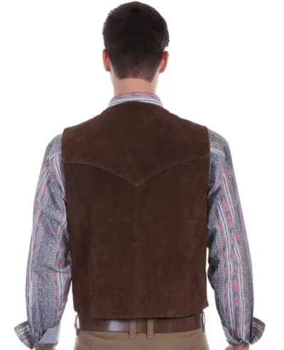 Mens brown suede Western Vest