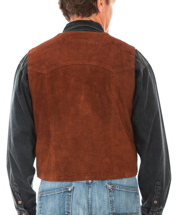 Men's Scully Snap Front Cafe Brown Suede Western Vest, brown, hi-res.