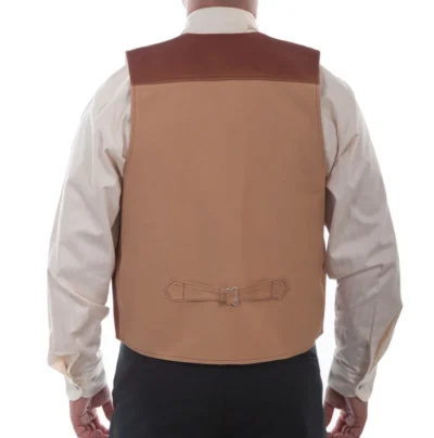 mens leather western cowboy vest