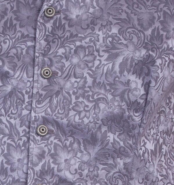 A close up of a man's shirt with a floral pattern.