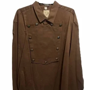 mens brown bib shirt usa made